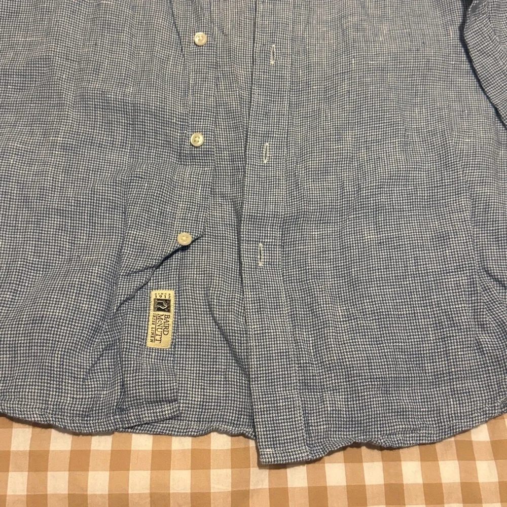 J. Crew slim Baird mcnutt Irish linen shirt style k7899 mini houndstooth spring